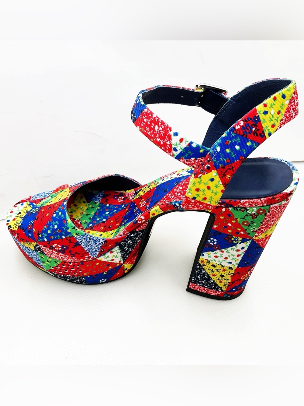 {Jeffrey Campbell} Summers Patchwork Platform Sandals - Picture 2 of 14